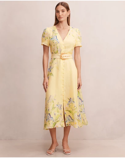 Forever New - Calissa V-Neck Short Sleeves Midi Dress