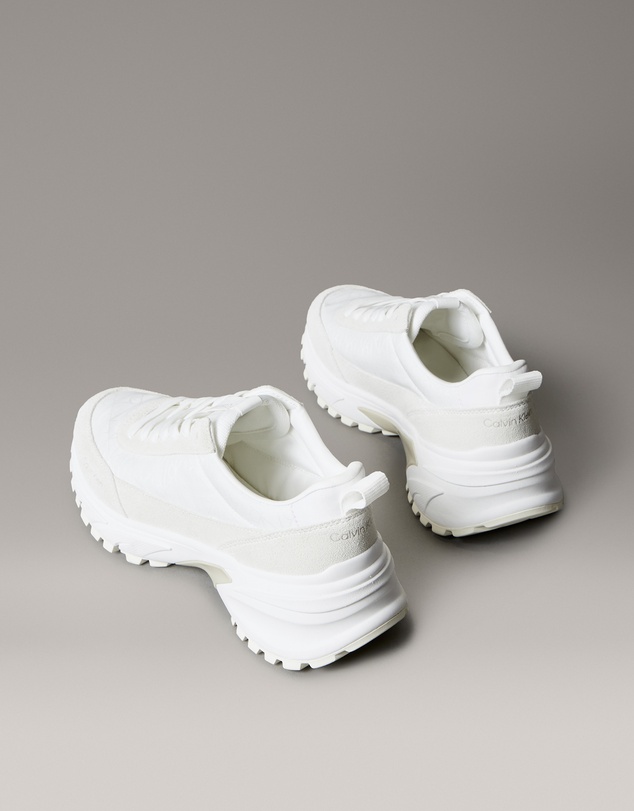 Calvin Klein - Suede and Emblem Logo Nylon Trainers