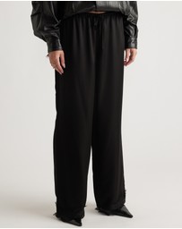 Decjuba - Laine Satin Lace Trim Pants