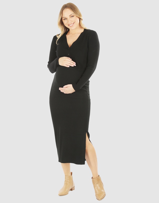 Angel Maternity - Maternity Knit Midi Skirt