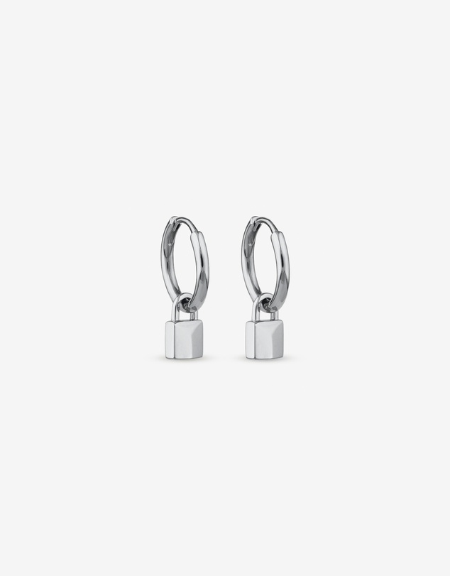 Michael Hill - Signature Lock Hoop Huggie Earrings in Sterling Silver
