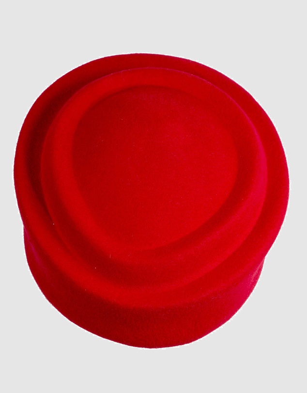 Max Alexander - Felt Red Pillbox Hat