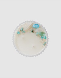 Silk Oil of Morocco - Blue Aura Large Crystal Candle - Clarity, Focus & Success