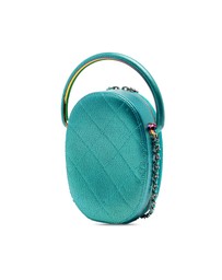 Pre-Loved by Azura Reborn - Pre-Loved Quilted Metallic Caviar Rainbow Hardware Oval Camera Bag