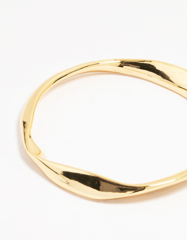 Lovisa - Gold Plated Brass Statement Wavy Bangle