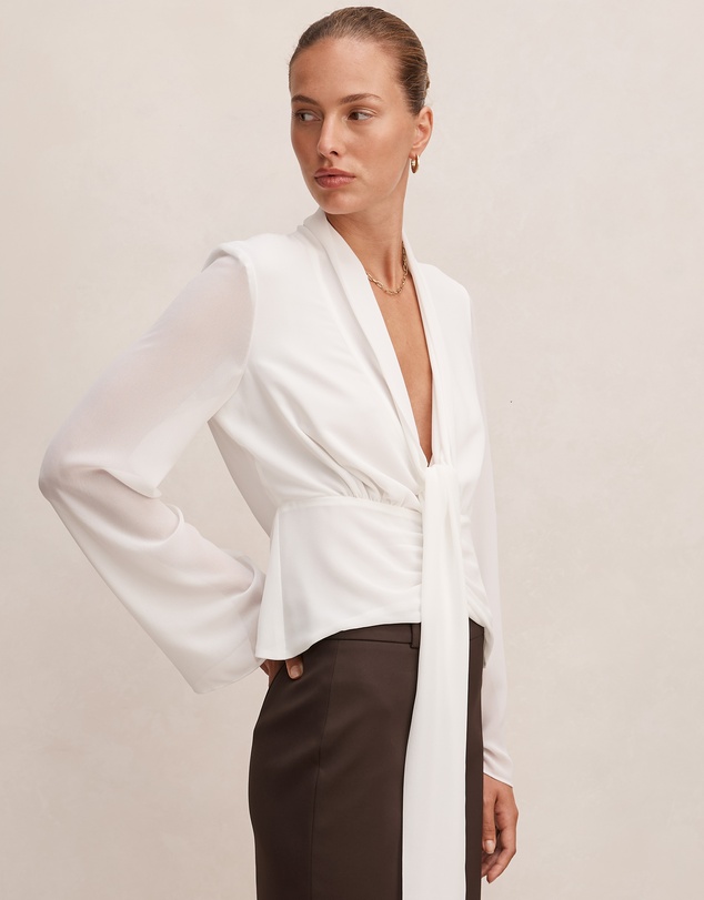 Forever New - Luna Tie Front Blouse