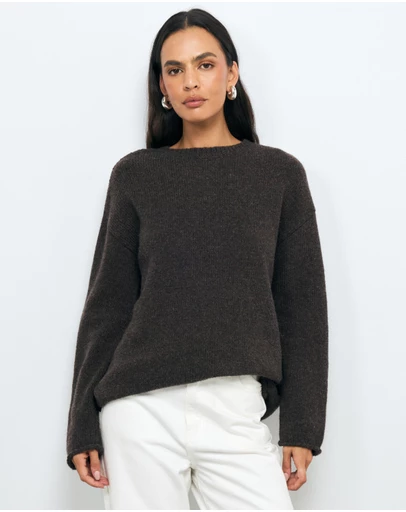 AERE - Renia Wool Boat Neck Jumper
