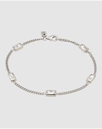 Kuzzoi - ICONIC EXCLUSIVE - Bracelet Male Rectangle Topaz White 925 Sterling Silver