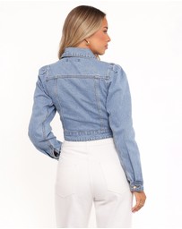Petal & Pup - Faven Cropped Denim Jacket - Mid Blue