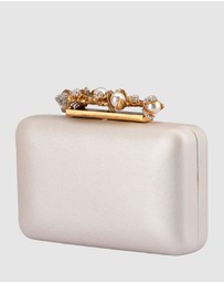 Olga Berg - Gabriel Pearl Embellished Clutch