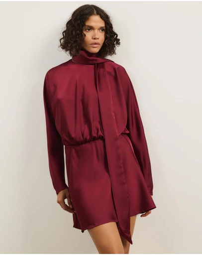 Atmos&Here - Dani Scarf Satin Mini Dress