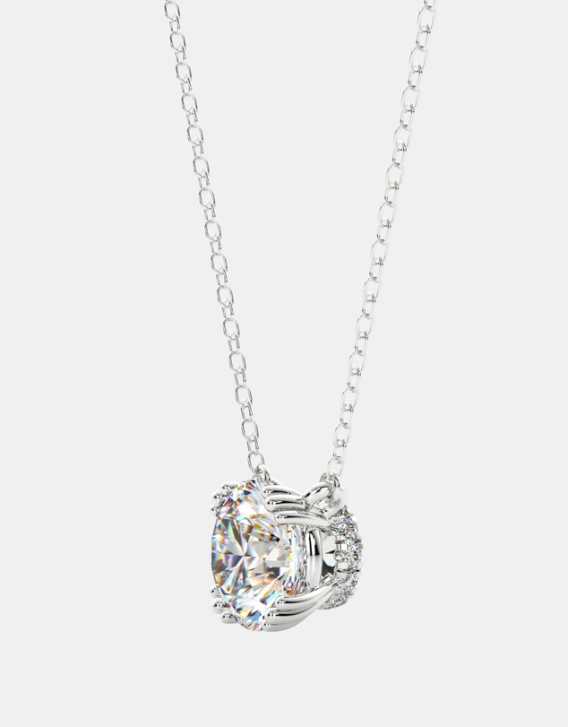Georgini - Georgini Elegant Essentials 6.5mm Round Hidden Halo Pendant Silver
