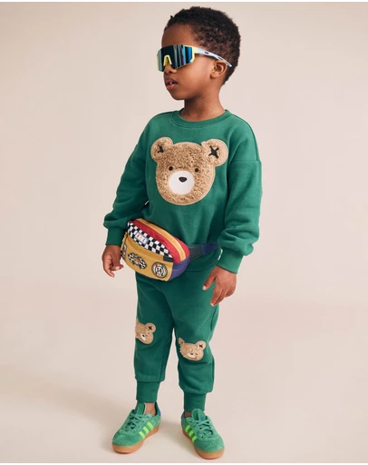 Huxbaby - Furry Huxbear Emerald Trackpants - Babies-Kids