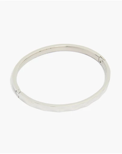 Lovisa - Waterproof Stainless Steel Hammered Hinged Bangle
