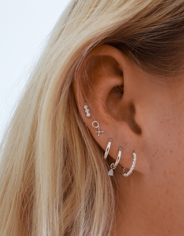 Luna Rae - Sterling Silver - Vivian Diamond Studs