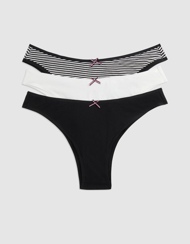 Tommy Hilfiger - 3 Pack Global Stripe Bow Brazilian Briefs