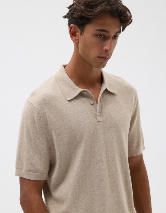 AERE - Silk Blend Smooth Knit Polo