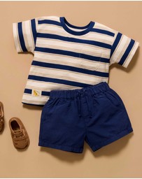 Purebaby - Striped Relaxed Tee -Kids-Babies