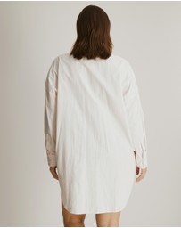Atmos&Here Curvy - Eve Cotton Stripe Sleep Shirt