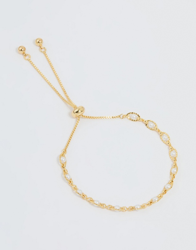 Lovisa - Gold Plated Pearl Twisted Toggle Bracelet