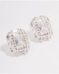 Lovisa - Silver Multi Cubic Zirconia Square Stone Stud Earrings