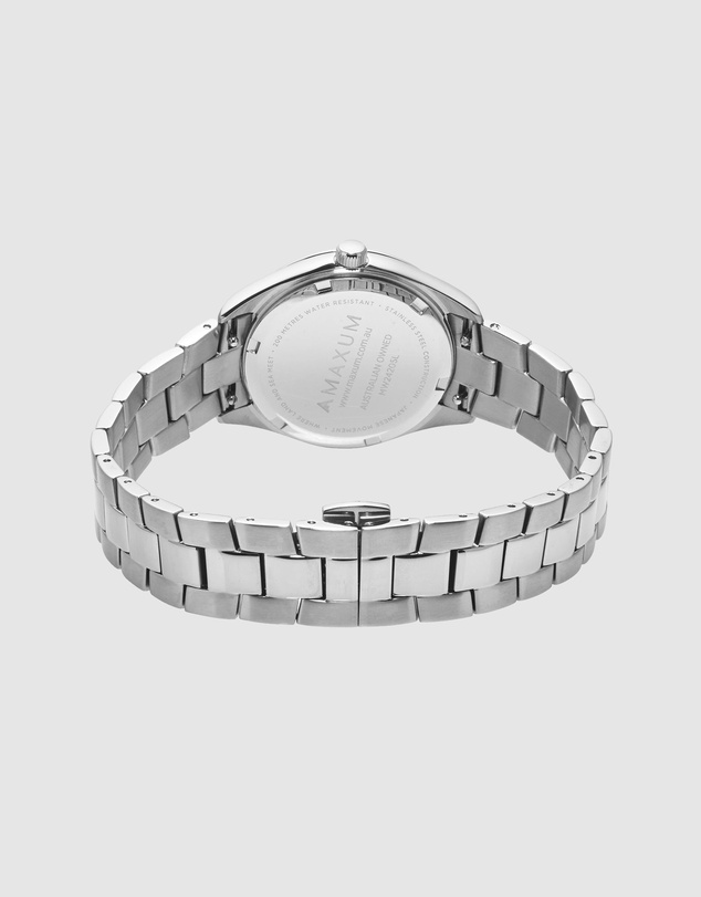 Maxum - Sydney - White Dial & Silver Tone Case & Bracelet
