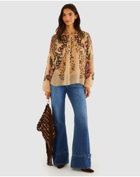 Farm Rio - Ligia Floral Cascade Long Sleeve Blouse