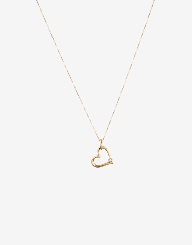 Michael Hill - Heart Pendant with A Diamond in 10ct Yellow Gold