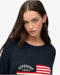 Superdry - Slouchy Cable Flag Knit