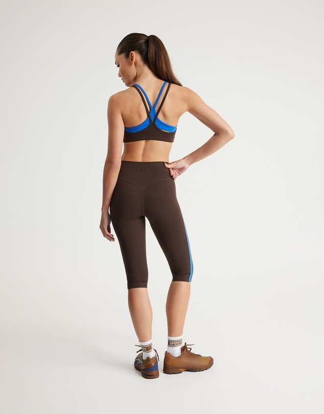 Upstate - Air Sculpt Strappy Layered Crop - Espresso