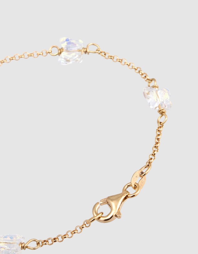 Elli Jewelry - Bracelet Crystal Butterfly 925 Sterling Silver Gold-Plated