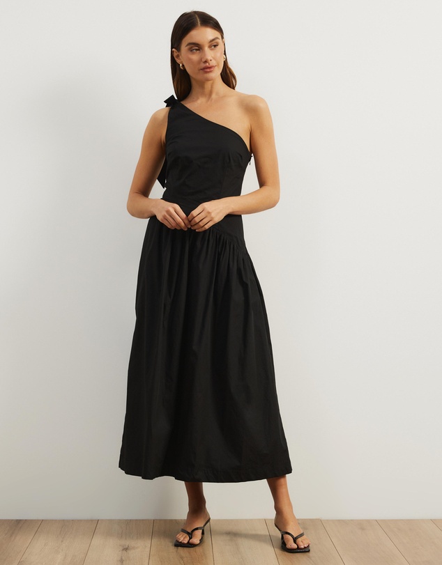 Atmos&Here - Dani One Shoulder Poplin Maxi Dress