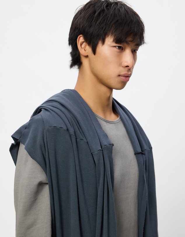 Surrounded By Ghosts - The Natrolite Hooded Rib Knit Sleeveless Cardigan