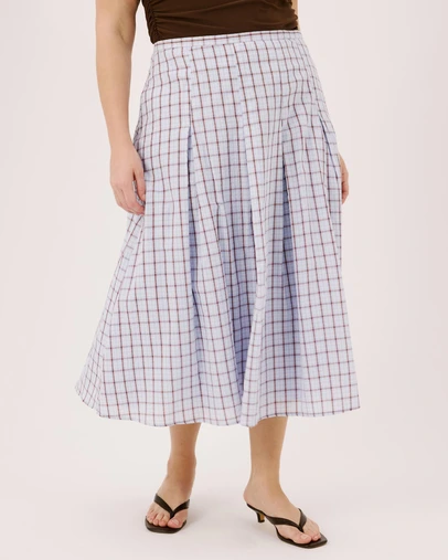 Atmos&Here Curvy - Rubi Check Midi Skirt