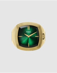 Fossil - Machine Luxe Watch Ring Gold Tone Analogue Watch