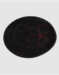 Max Alexander - Black European Made Embroidered Woolen Beret