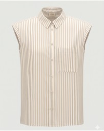 Emme - Rope Regular Cotton Sleeveless Shirt