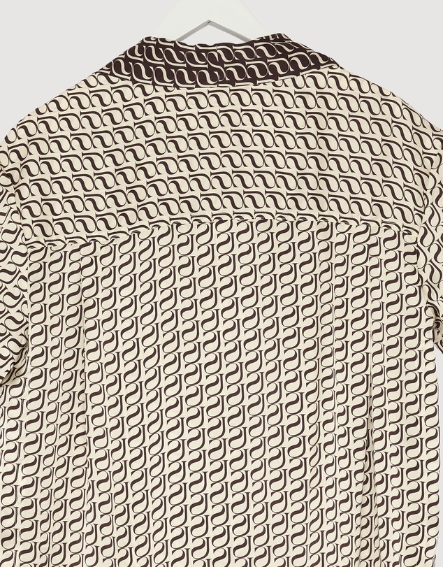 Revibe - Repaired Shona Joy Monogram Silk Contrast Shirt - AU 10