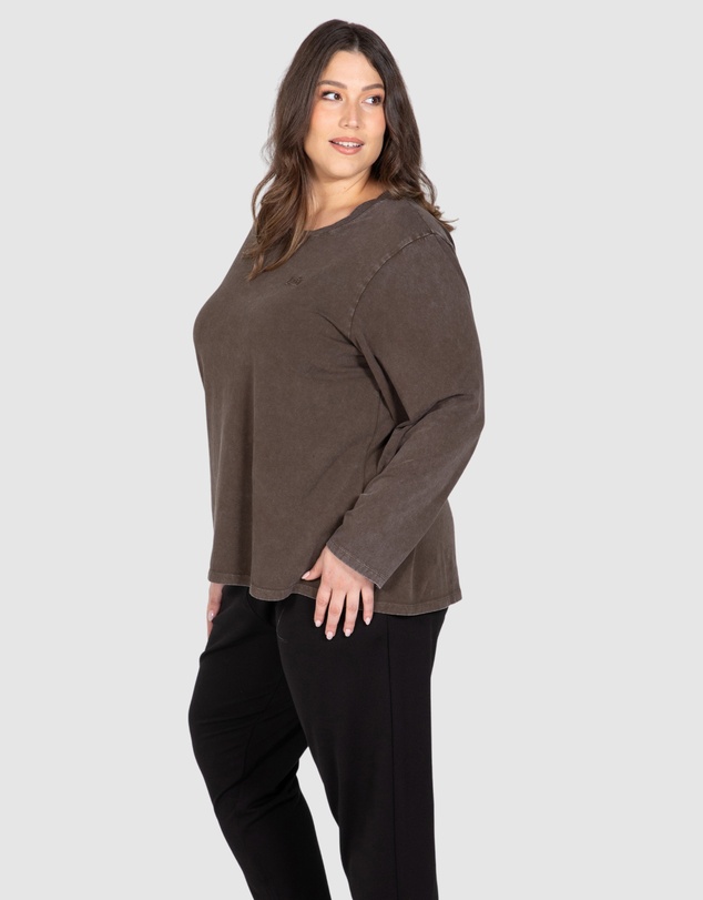 Love Your Wardrobe - Molly Acid Wash Long Sleeve Tee