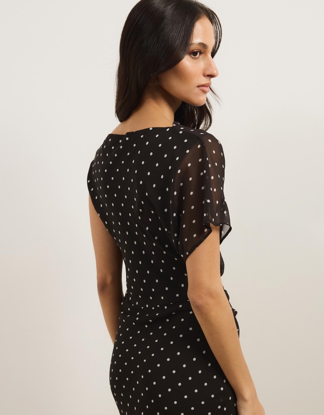 Atmos&Here - Kim Asymmetric Short Sleeve Midi Dress