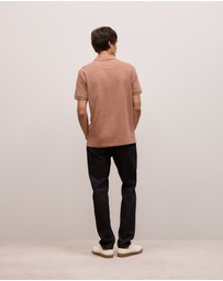 Trenery - Pique Marle Monogram Polo in Sierra