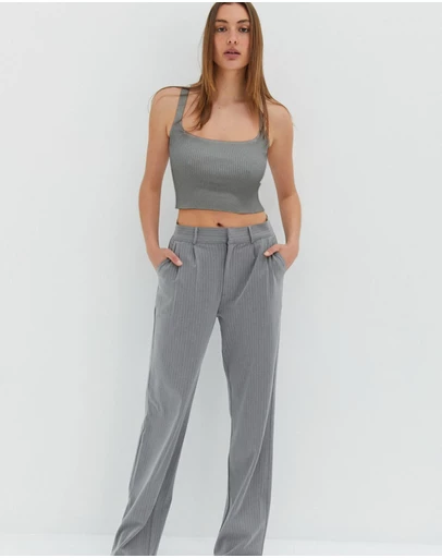 Style Addict - Keira Knit Tank Top - Dark Grey