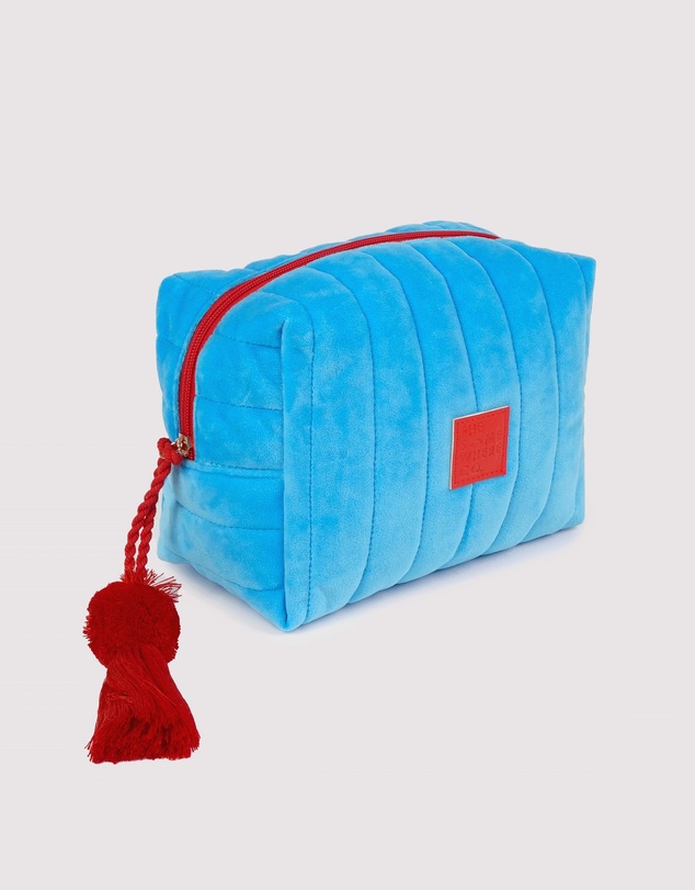 The Somewhere Co - Blue Velvet Cosmetic Case