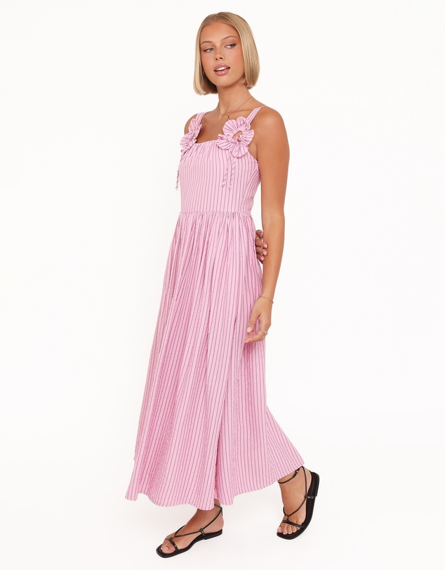 Petal & Pup - Alden Maxi Dress - Pink/White Stripe