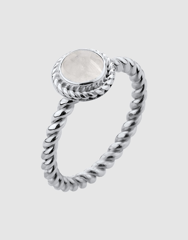 Elli Jewelry - Ring Moonstone Birthstone June 925 Sterling Silver