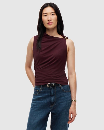 Tommy Hilfiger - Crepe Slim Twist Sleeveless Top