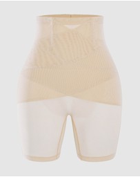 B Free Intimate Apparel - High Waist Power Mesh Tummy Control Shorts