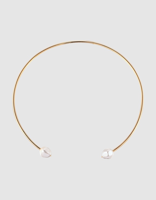 Elli Jewelry - Open Pearl Choker in Gold-Plated 925 Sterling Silver