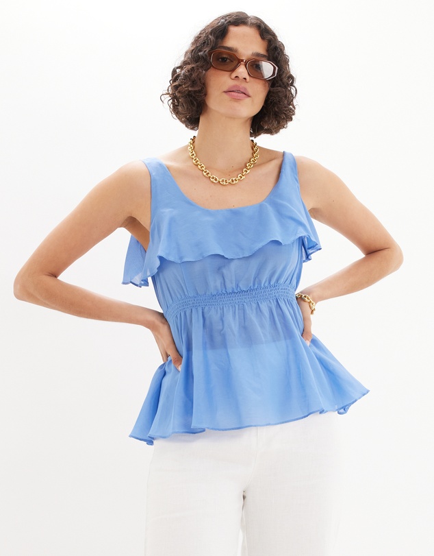 Amelius - Lorena Peplum Ruffle Top