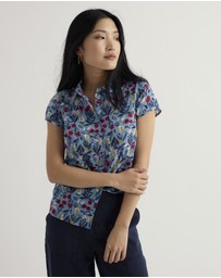 Seasalt - Seasalt Cornwall Blue Rushmaker Short Sleeve Shirt